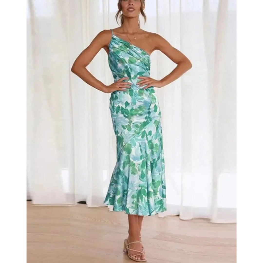 Maja | Damen Midi Sommerkleid Mit Blumenmuster Für Alltag