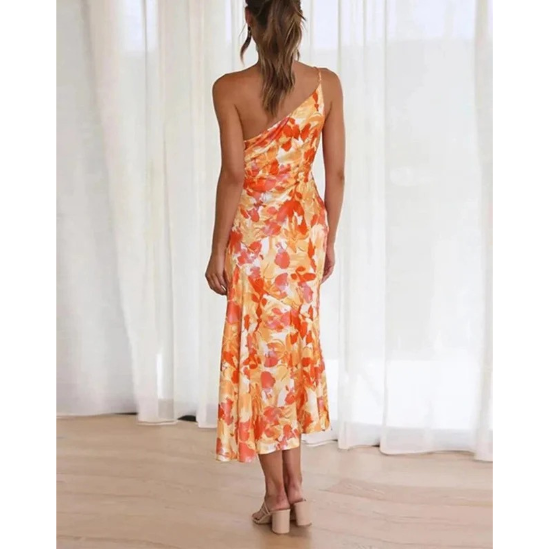 Maja | Damen Midi Sommerkleid Mit Blumenmuster Für Alltag