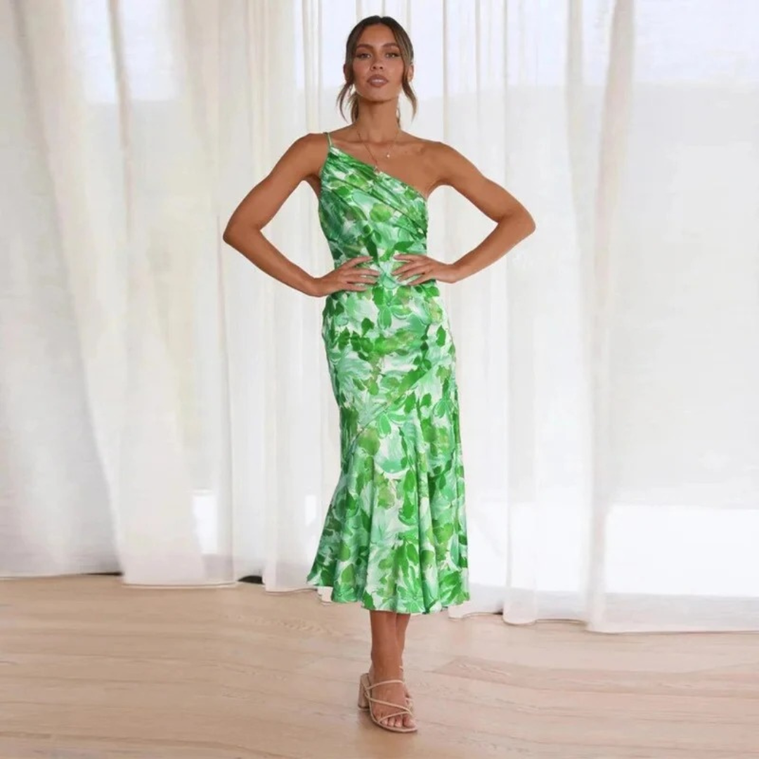 Maja | Damen Midi Sommerkleid Mit Blumenmuster Für Alltag