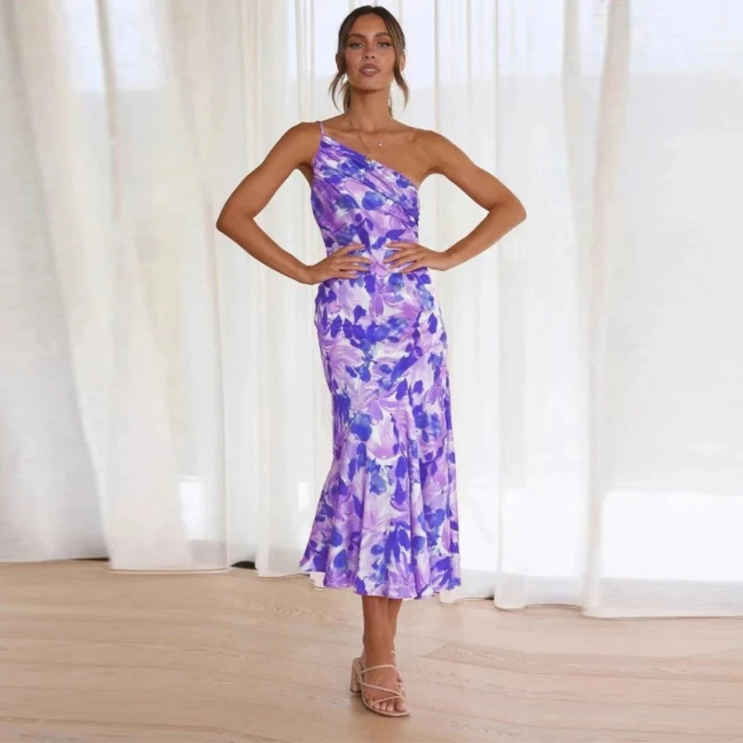 Maja | Damen Midi Sommerkleid Mit Blumenmuster Für Alltag
