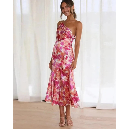 Maja | Damen Midi Sommerkleid Mit Blumenmuster Für Alltag