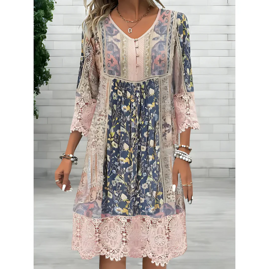 Malin | Boho Damen Sommerkleid in Maxi-Länge