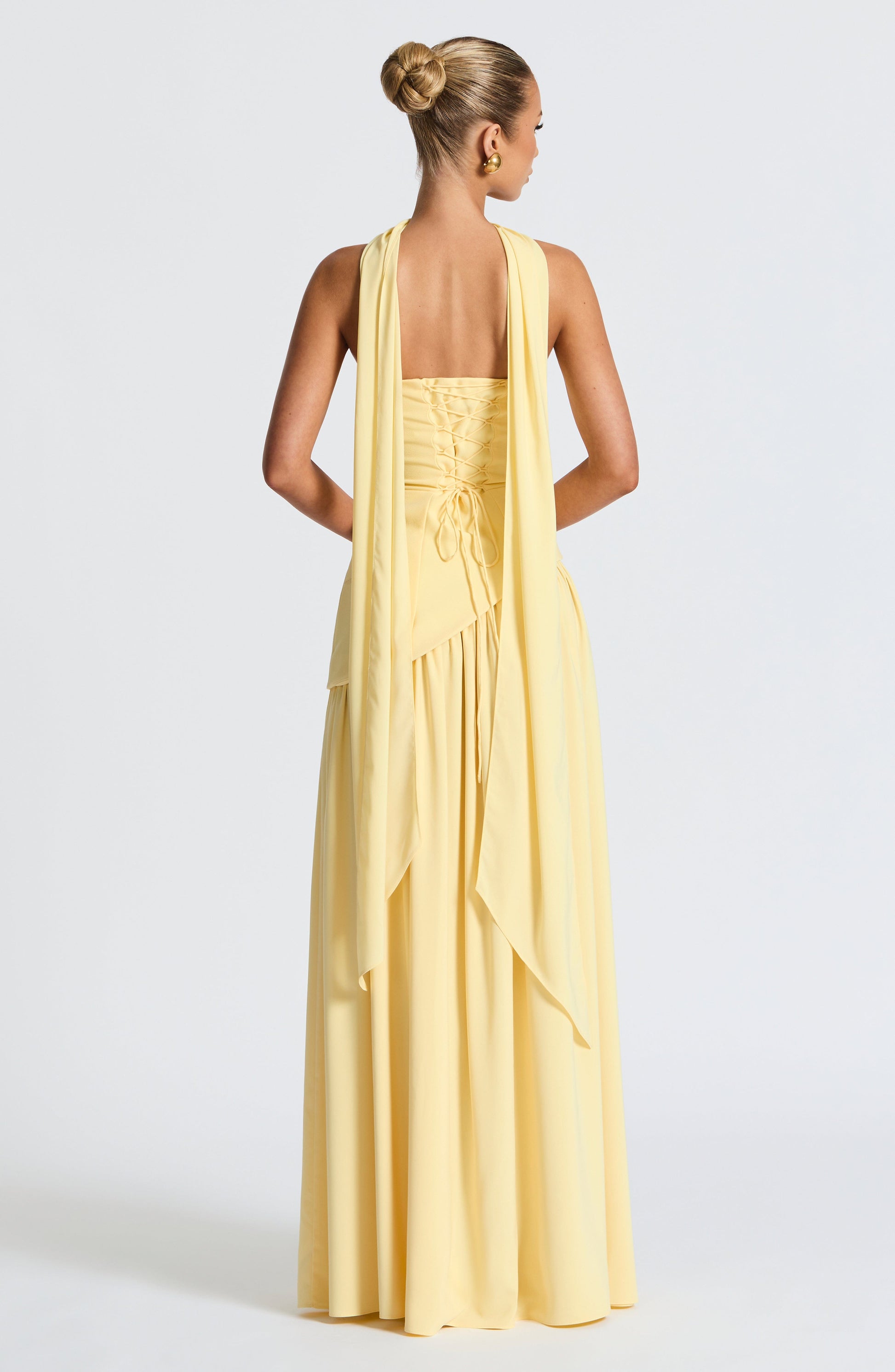 Robe de soirée maxi - sans bretelles - taille asymétrique