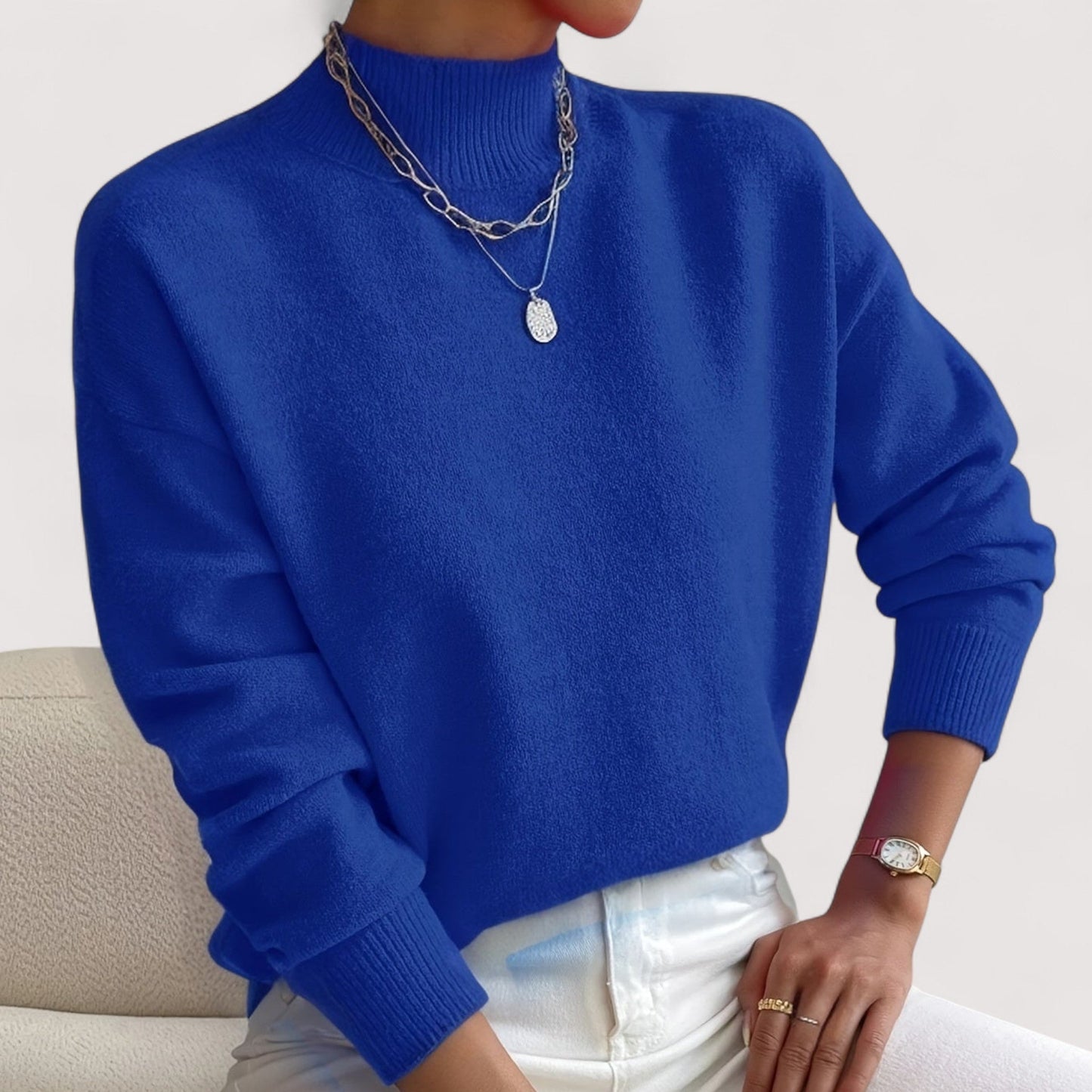 Nadia™ | Eleganter und bequemer Pullover mit hohem Kragen