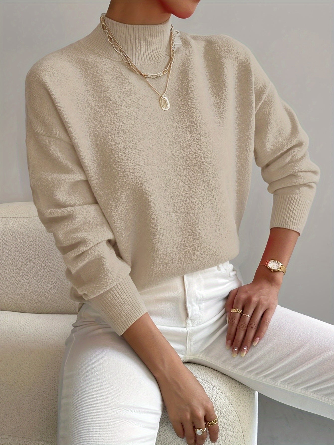 Pull classique à col roulé – Pull en maille douce pour une élégance sans effort