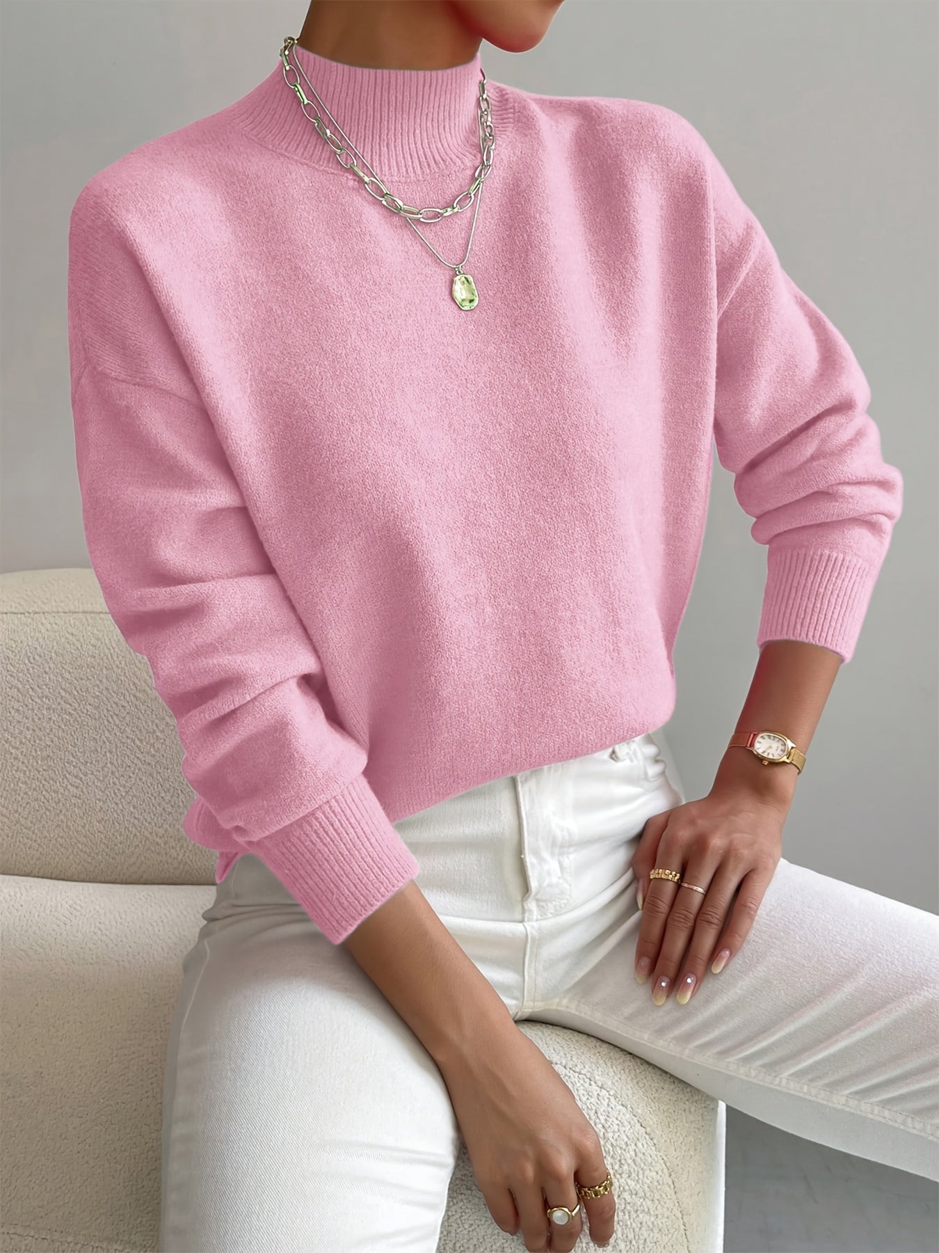Pull classique à col roulé – Pull en maille douce pour une élégance sans effort