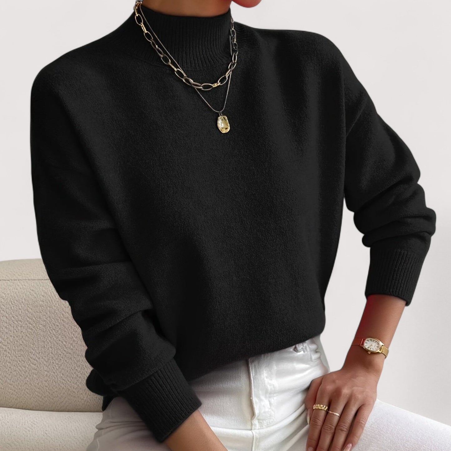 Nadia™ | Eleganter und bequemer Pullover mit hohem Kragen