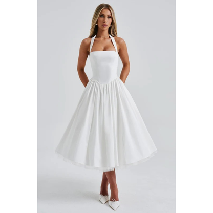 Marianne | Damen Midi Kleid Für Hochzeitsgast Mit Neckholder