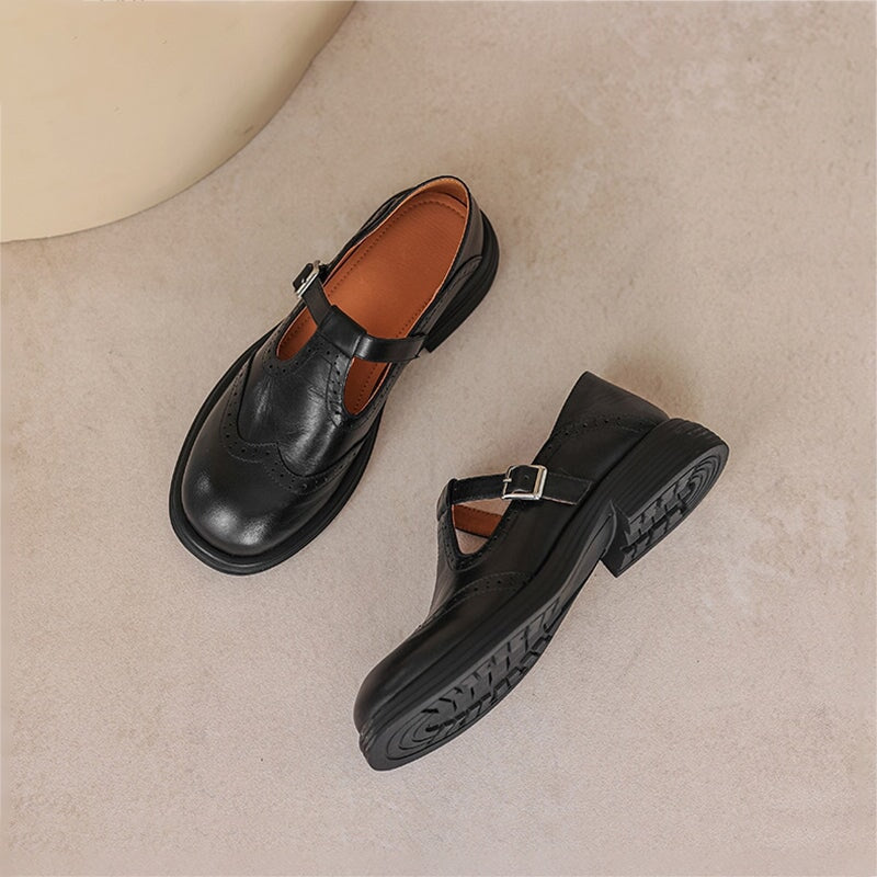 Vina | Leather Mary Janes