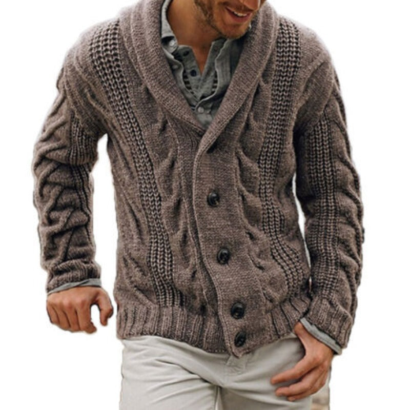 Men’s Knitted Wool Cardigan – Warm Comfortable Button Up Classic Everyday Layering Knitwear