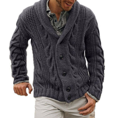 Men’s Knitted Wool Cardigan – Warm Comfortable Button Up Classic Everyday Layering Knitwear