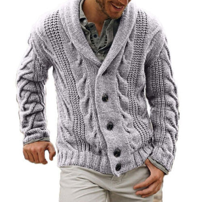 Men’s Knitted Wool Cardigan – Warm Comfortable Button Up Classic Everyday Layering Knitwear