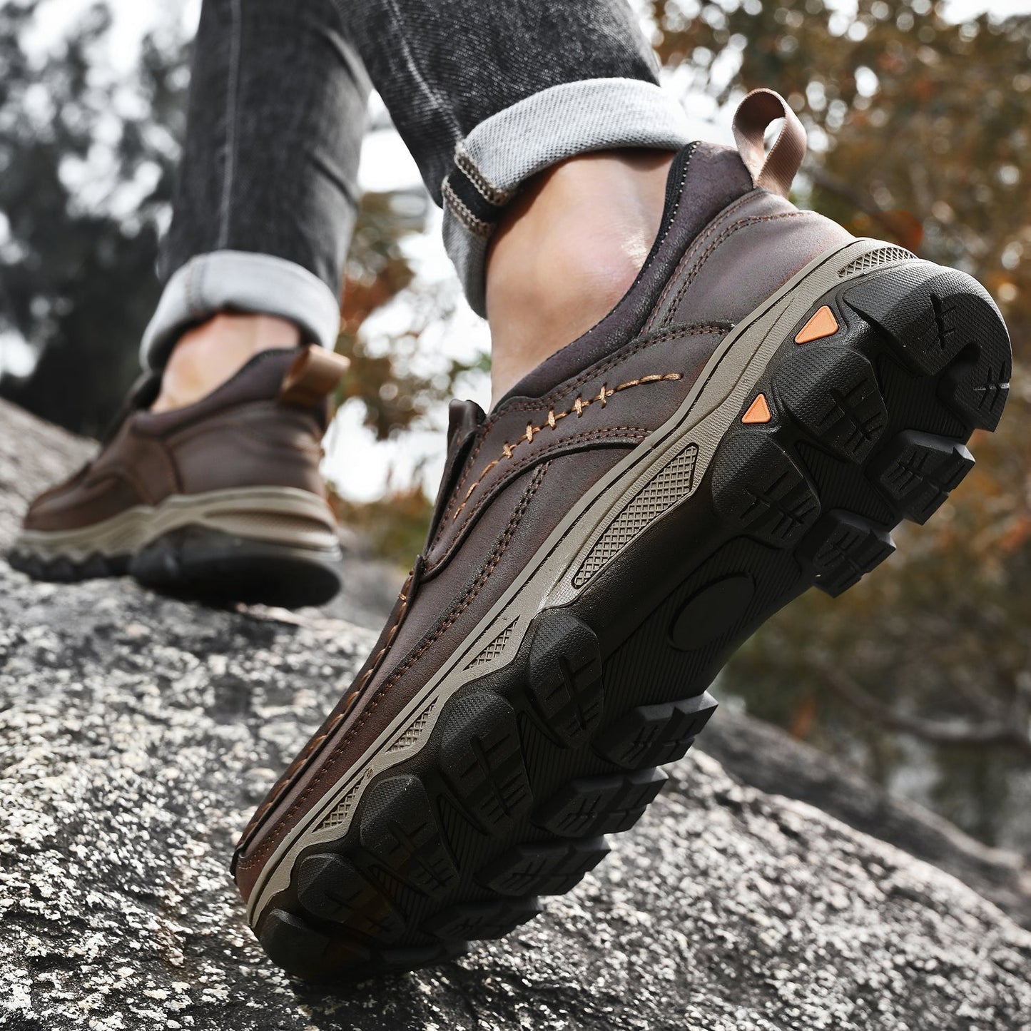 Men's Orthopedic Casual Slip-On Leather Walking Shoes