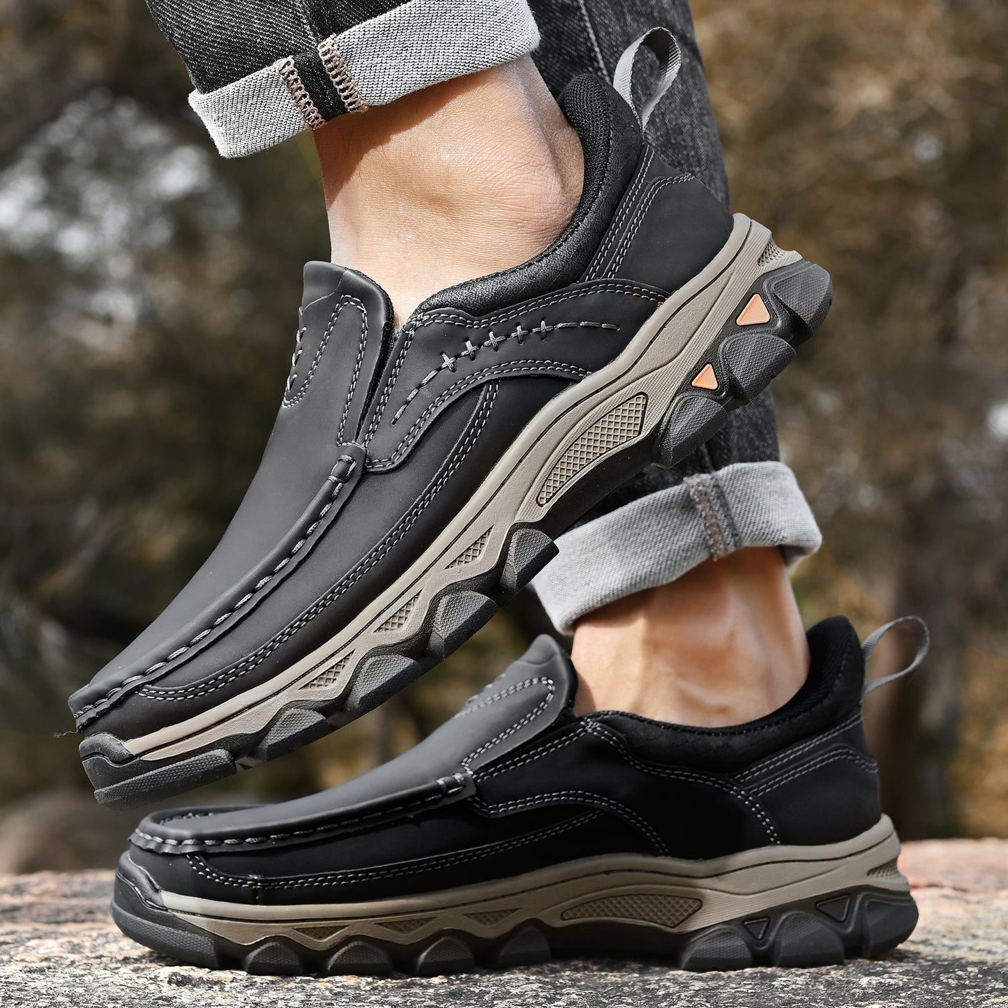 Men's Orthopedic Casual Slip-On Leather Walking Shoes