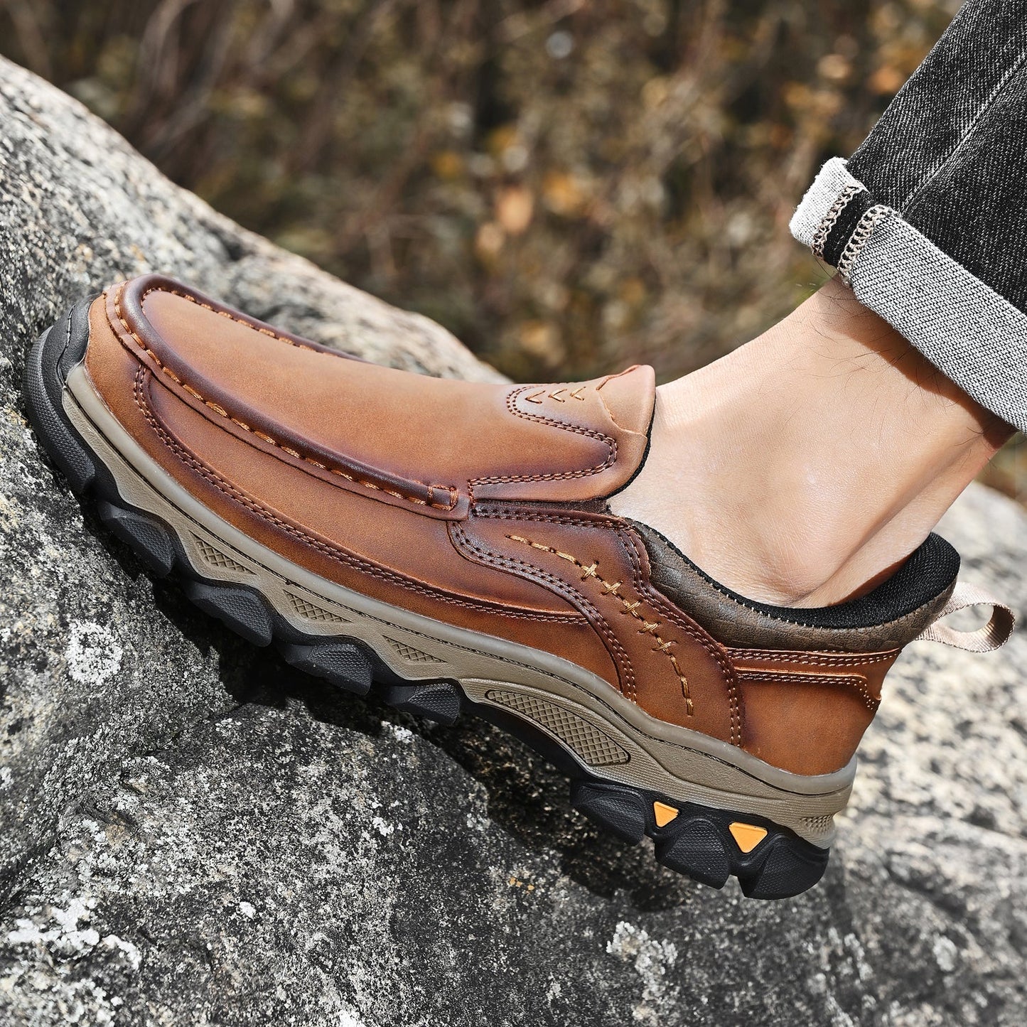 Men's Orthopedic Casual Slip-On Leather Walking Shoes
