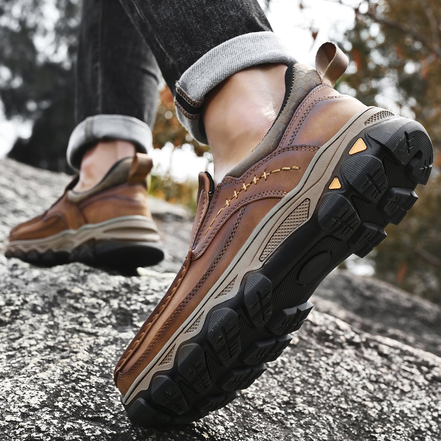Men's Orthopedic Casual Slip-On Leather Walking Shoes