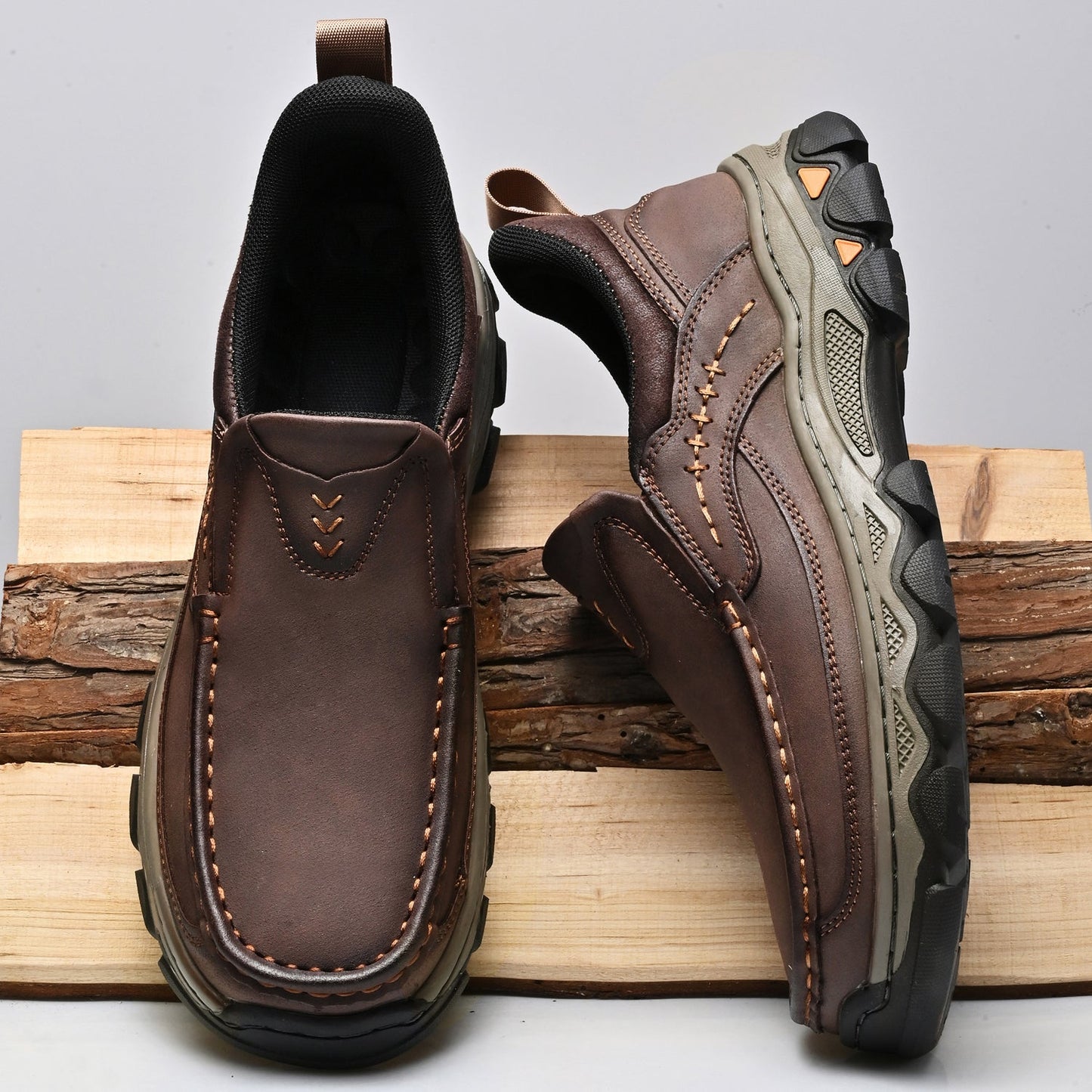 Men's Orthopedic Casual Slip-On Leather Walking Shoes