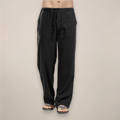 Image of Men's Drawstring Wide Leg Casual Pants