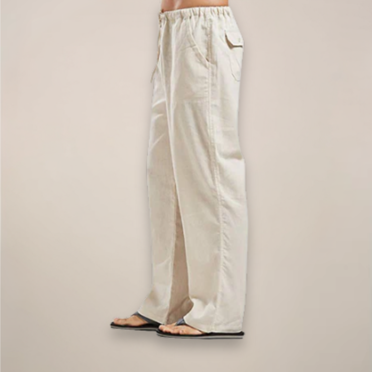 Image of Men's Drawstring Wide Leg Casual Pants