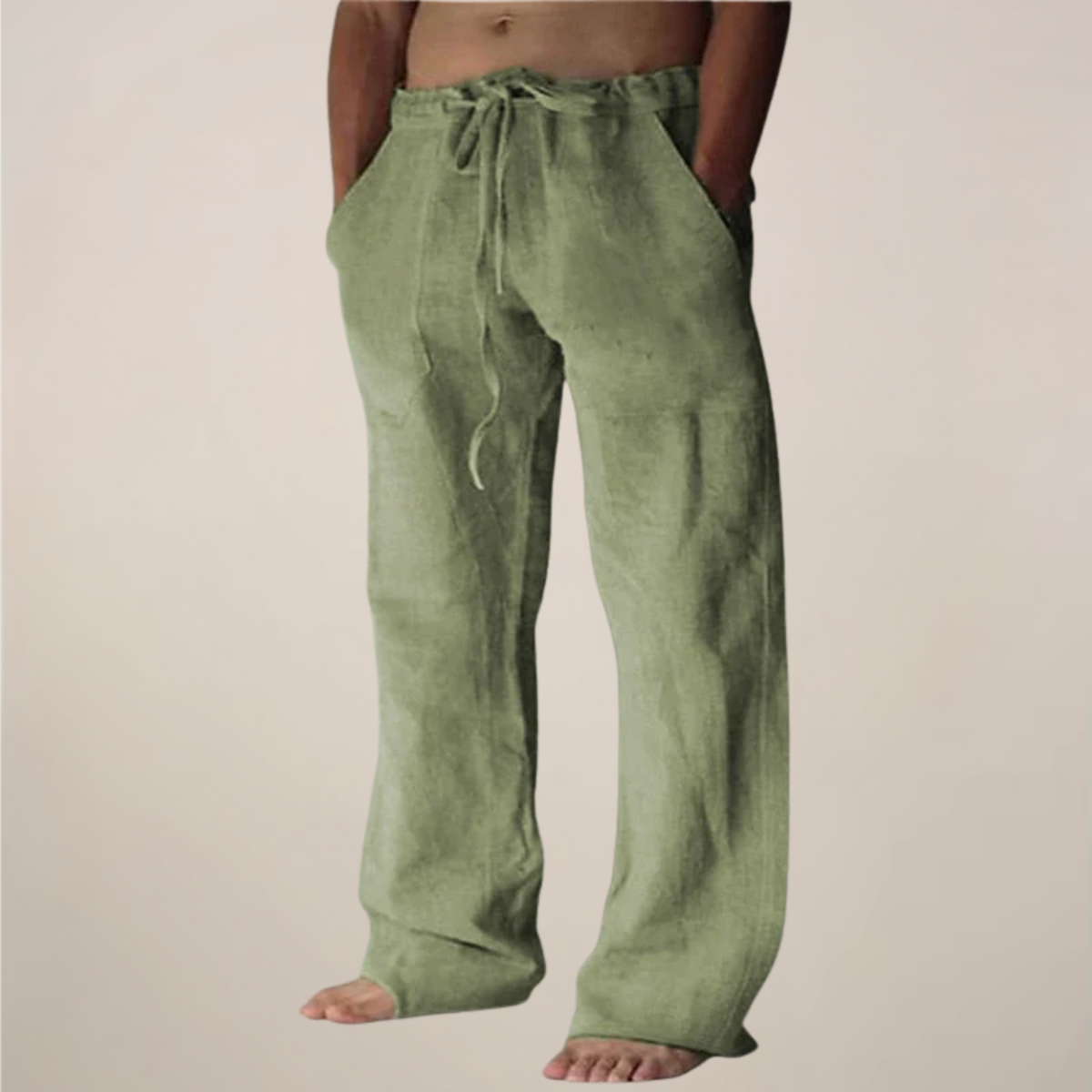 Image of Men's Drawstring Wide Leg Pants