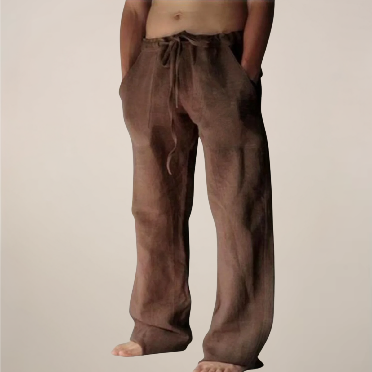 Image of Men's Drawstring Wide Leg Pants