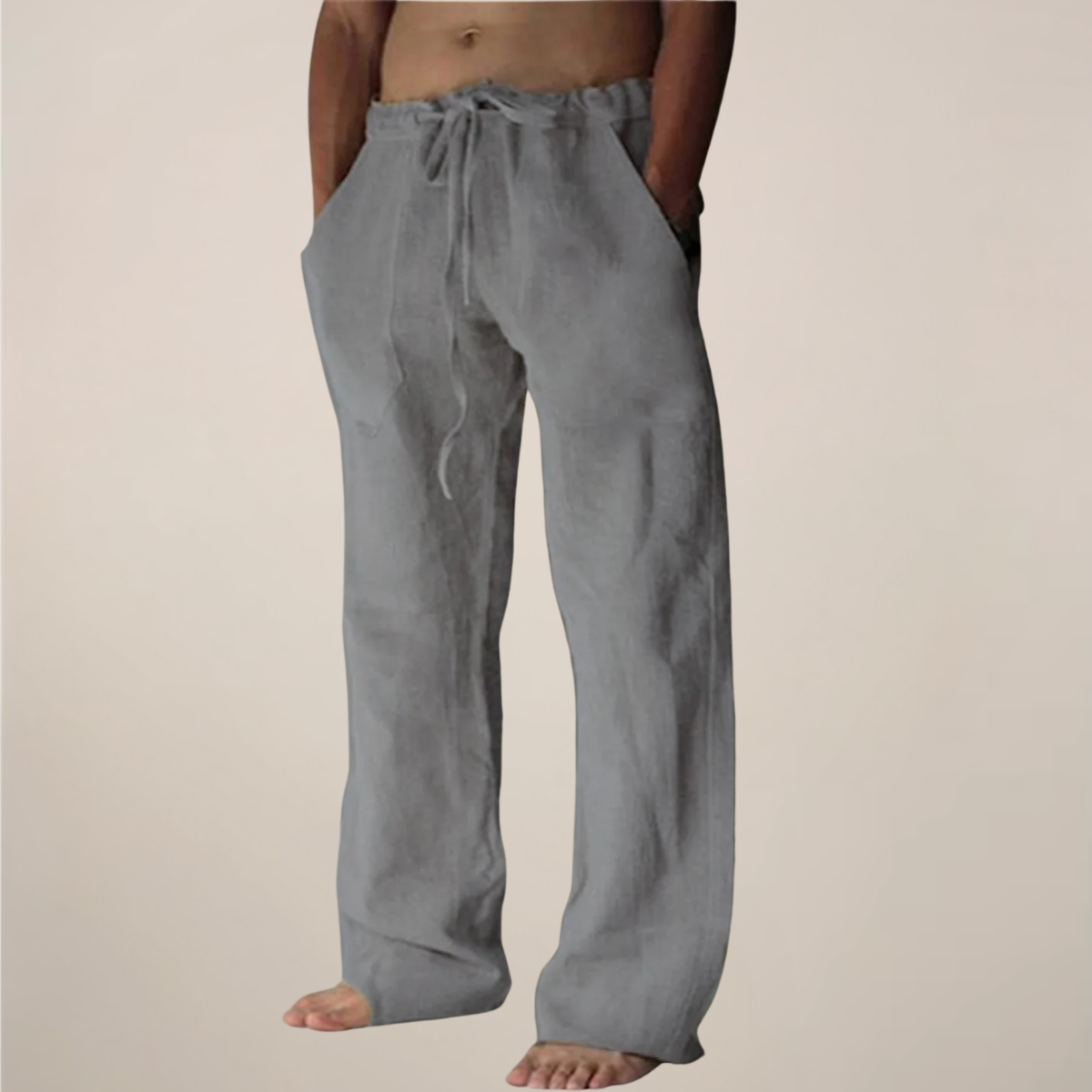 Image of Men's Drawstring Wide Leg Pants