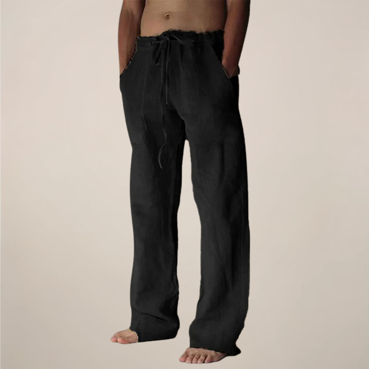 Image of Men's Drawstring Wide Leg Pants