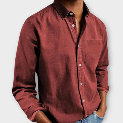 Image of Men's Long Sleeve Denim Casual Shirt