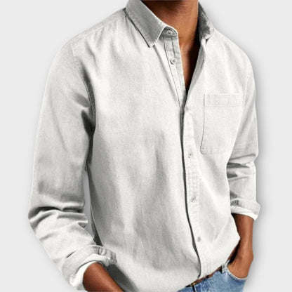 Image of Men's Long Sleeve Denim Casual Shirt