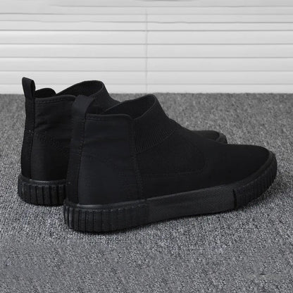 Men's Canvas Sneakers with High-Top Design – Lennard-Black-6-Nora Luxe