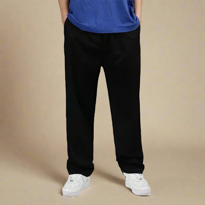 Mens Fleece Chino Trousers Straight Leg Casual Pants