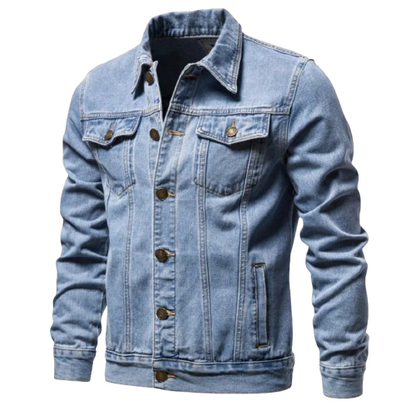 Men’s Denim Jean Jacket – Classic Trucker Style with Adjustable Fit