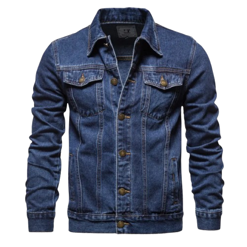 Men’s Denim Jean Jacket – Classic Trucker Style with Adjustable Fit
