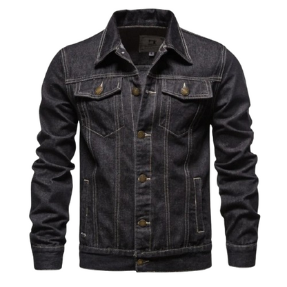 Men’s Denim Jean Jacket – Classic Trucker Style with Adjustable Fit