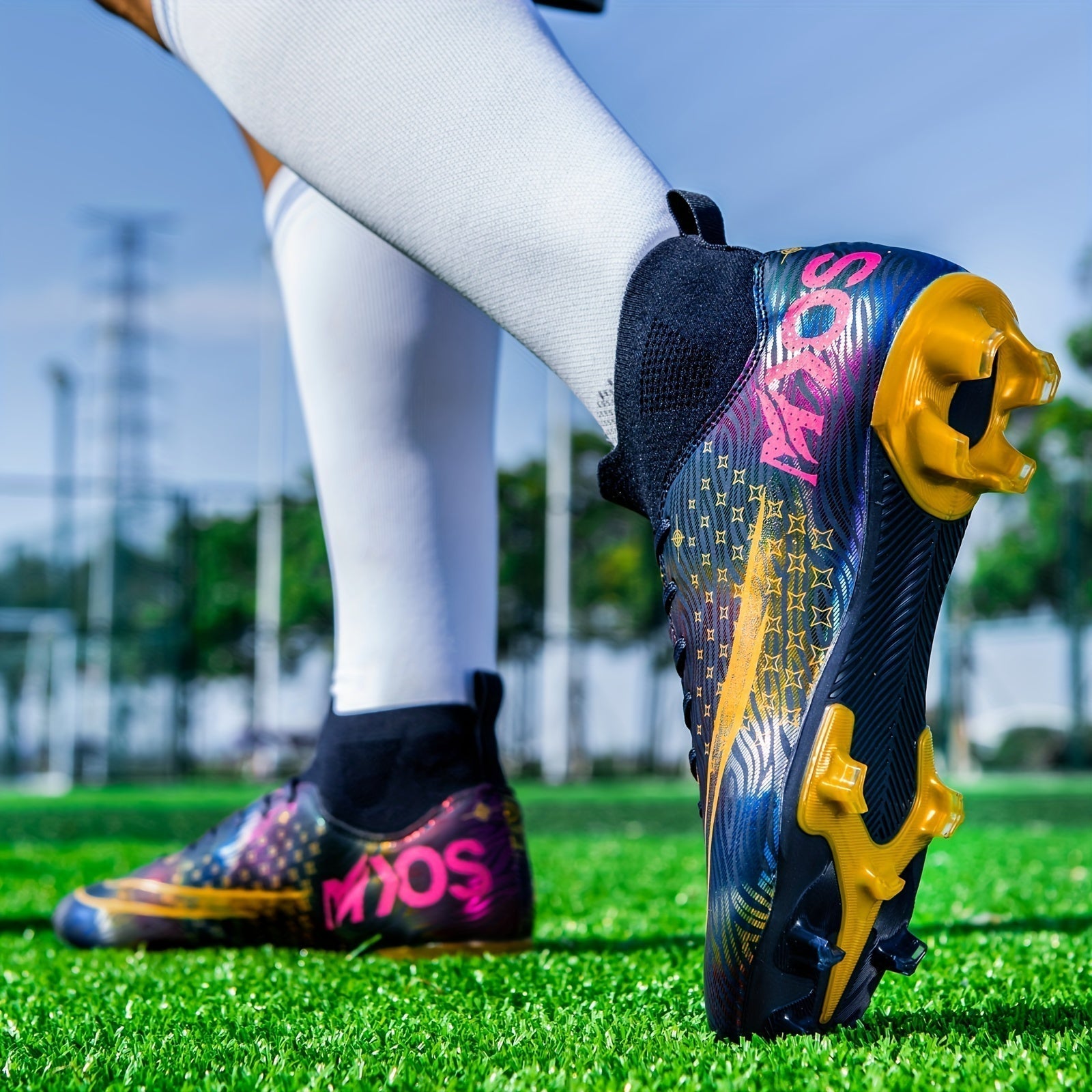 Men's Football Boots with Grip & High Ankle Design – Dario-White-7-State of Style