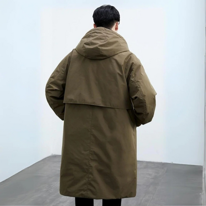 Men's Wool Oversized Hooded Trench Coat