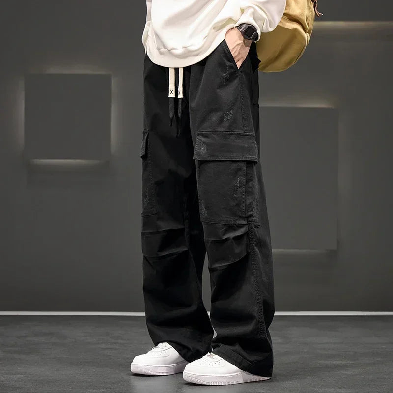 Luke | Men's Wide Leg Cargo Pocket Casual Pants