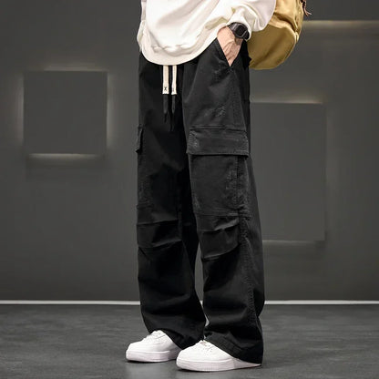 Luke | Men's Wide Leg Cargo Pocket Casual Pants