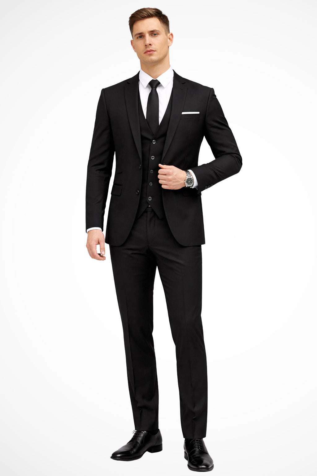 Men's 3 Piece Slim Fit Notch Lapel Suit