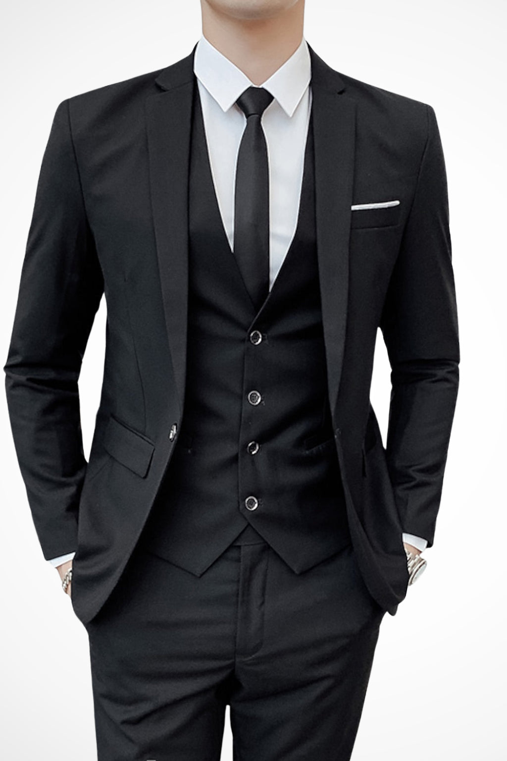 Men's 3 Piece Slim Fit Notch Lapel Suit