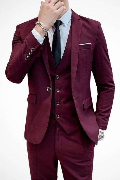 Men's 3 Piece Slim Fit Notch Lapel Suit