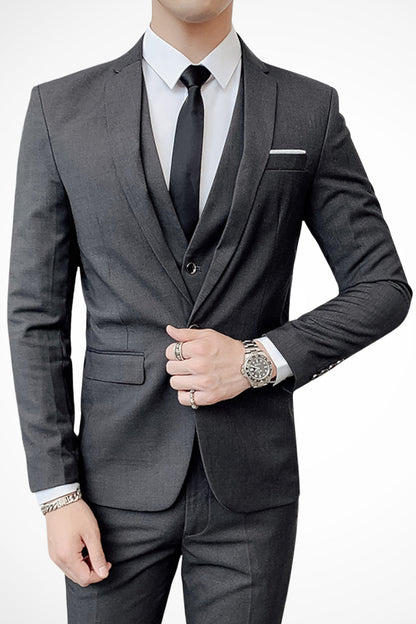 Men's 3 Piece Slim Fit Notch Lapel Suit