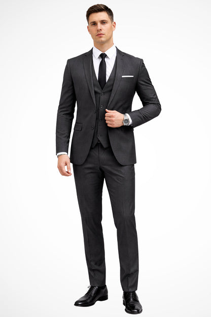 Men's 3 Piece Slim Fit Notch Lapel Suit
