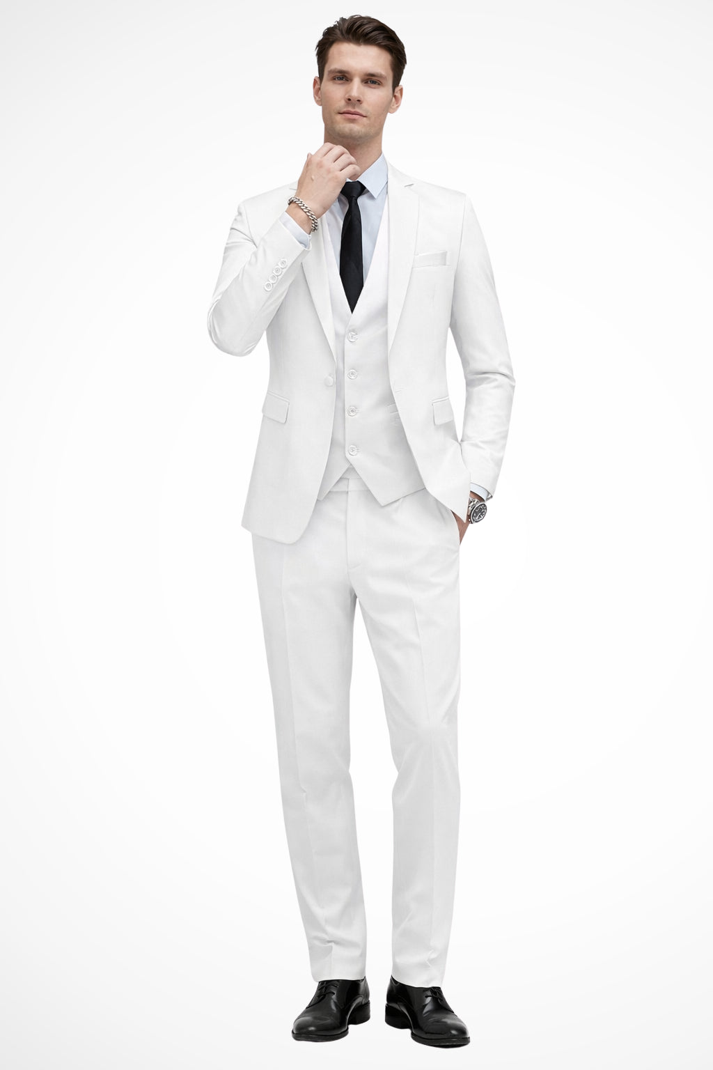 Men's 3 Piece Slim Fit Notch Lapel Suit