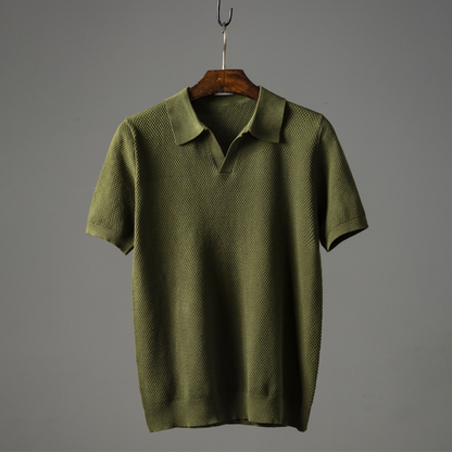 Jayden | Men's Textured Short Sleeve Classic Polo Shirt