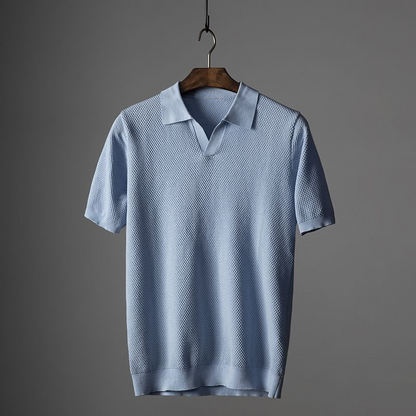 Jayden | Men's Textured Short Sleeve Classic Polo Shirt