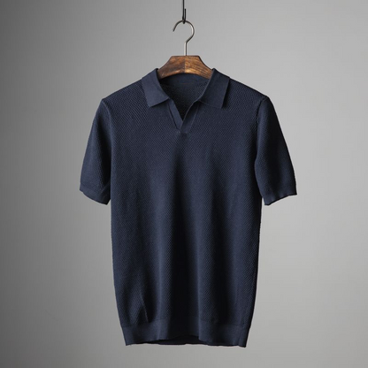 Jayden | Men's Textured Short Sleeve Classic Polo Shirt