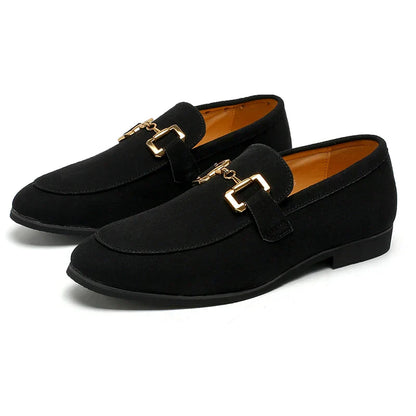 Edwarden – Mens Slip On Loafers With Metal Detail