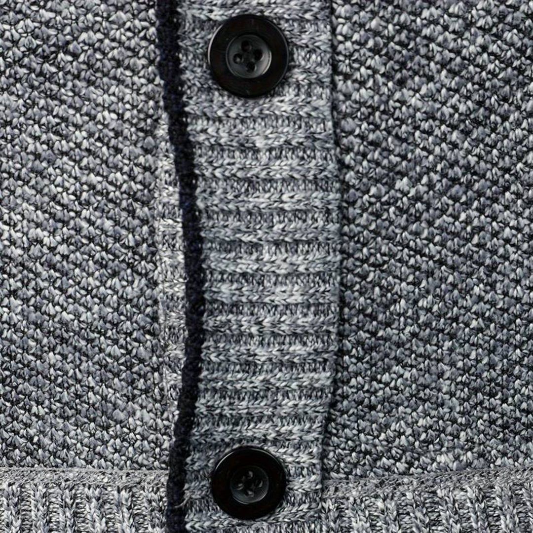 Men's sweater with V-neck - Aspen-Light Grey-S-State of Style