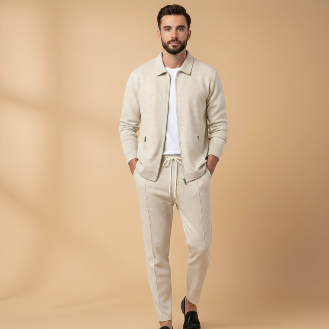 Dylor – Men's Casual Zip Jacket Two Piece Set